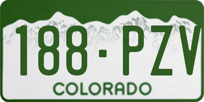 CO license plate 188PZV