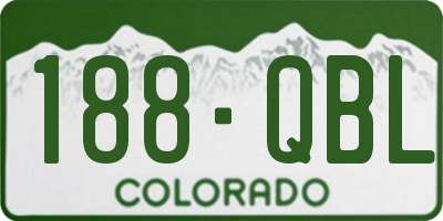 CO license plate 188QBL