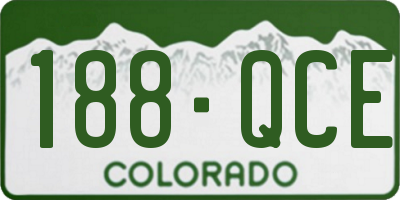 CO license plate 188QCE