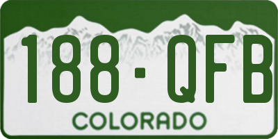 CO license plate 188QFB