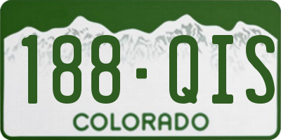 CO license plate 188QIS