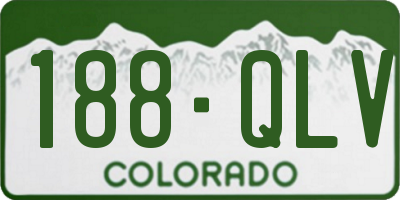 CO license plate 188QLV