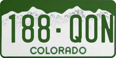 CO license plate 188QON