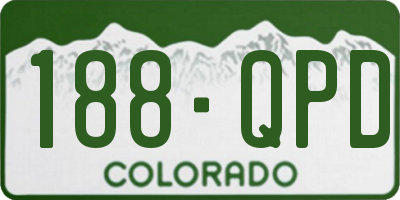 CO license plate 188QPD