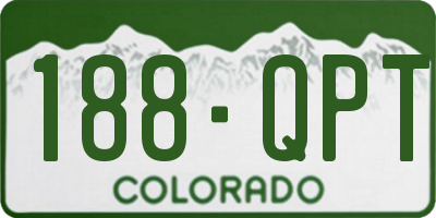 CO license plate 188QPT