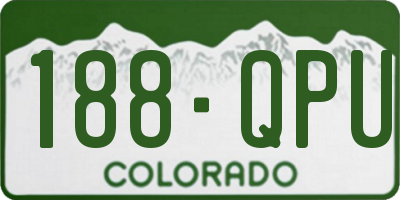 CO license plate 188QPU