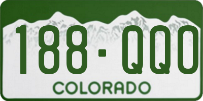 CO license plate 188QQO