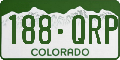 CO license plate 188QRP