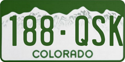 CO license plate 188QSK