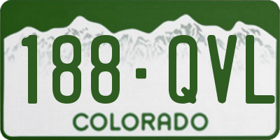 CO license plate 188QVL