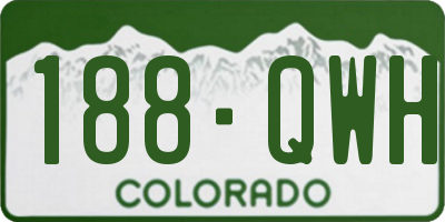CO license plate 188QWH
