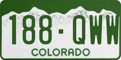 CO license plate 188QWW