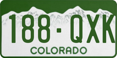 CO license plate 188QXK