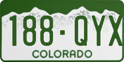 CO license plate 188QYX