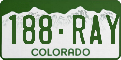 CO license plate 188RAY