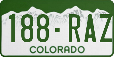 CO license plate 188RAZ