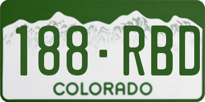 CO license plate 188RBD
