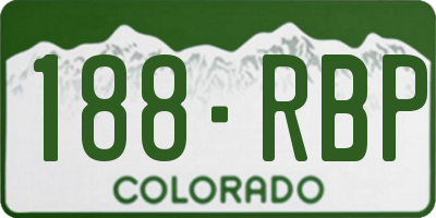 CO license plate 188RBP