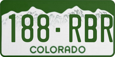 CO license plate 188RBR