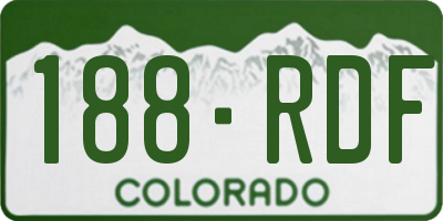 CO license plate 188RDF