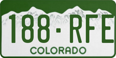CO license plate 188RFE