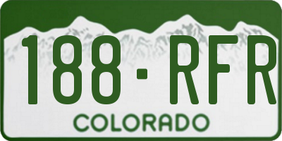 CO license plate 188RFR