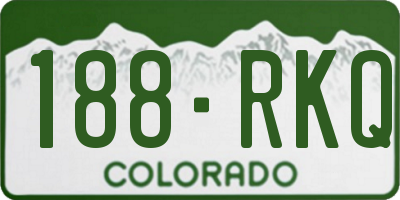 CO license plate 188RKQ