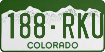 CO license plate 188RKU