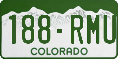 CO license plate 188RMU