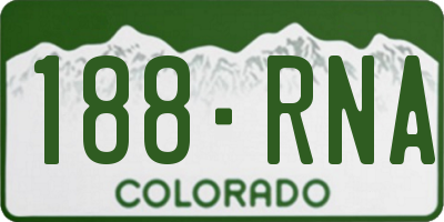 CO license plate 188RNA