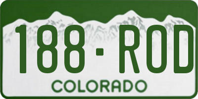CO license plate 188ROD
