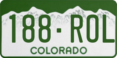 CO license plate 188ROL