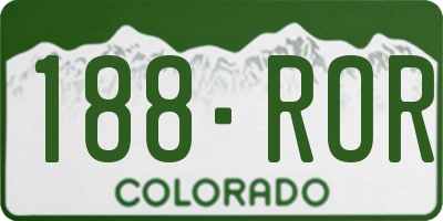 CO license plate 188ROR