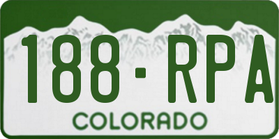 CO license plate 188RPA