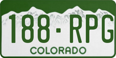 CO license plate 188RPG