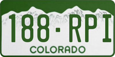 CO license plate 188RPI