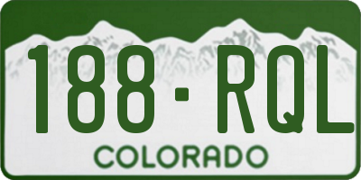 CO license plate 188RQL