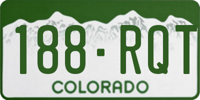 CO license plate 188RQT