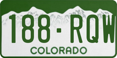 CO license plate 188RQW
