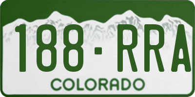 CO license plate 188RRA