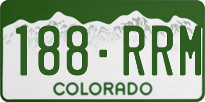 CO license plate 188RRM