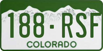 CO license plate 188RSF