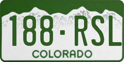 CO license plate 188RSL