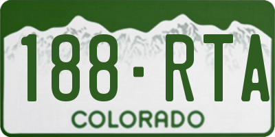 CO license plate 188RTA