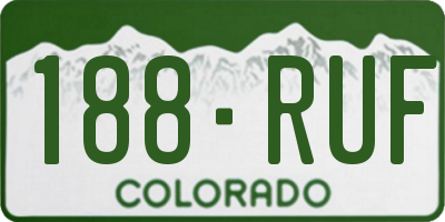 CO license plate 188RUF