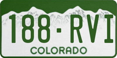 CO license plate 188RVI