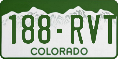 CO license plate 188RVT