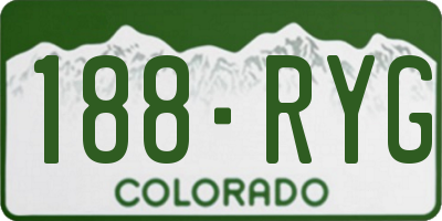 CO license plate 188RYG