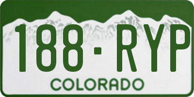 CO license plate 188RYP