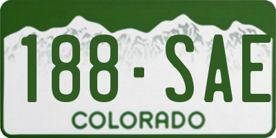 CO license plate 188SAE